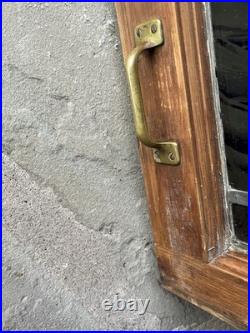 LARGE ANTIQUE FIRED STAINED GLASS MEMORIAL WINDOW, no cracks, 1910 PHILADELPHIA