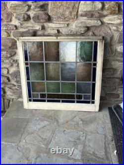 LARGE ANTIQUE FIRED STAINED GLASS MEMORIAL WINDOW, no cracks, 1910 PHILADELPHIA