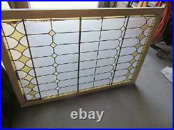 LARGE ANTIQUE STAINED GLASS WINDOW 39 x 57 ARCHITECTURAL SALVAGE