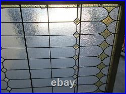 LARGE ANTIQUE STAINED GLASS WINDOW 39 x 57 ARCHITECTURAL SALVAGE