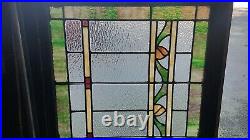 LARGE ANTIQUE STAINED LEADED GLASS WINDOW, PA MANSION SALVAGE 1890s