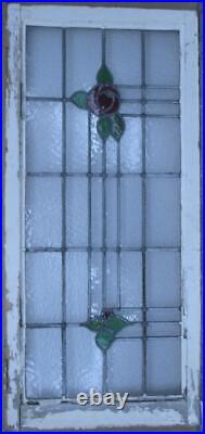 LARGE OLD ENGLISH LEADED STAINED GLASS WINDOW ABSTRACT ROSE 20 1/2 x 44 1/4 LARGE OLD ENGLISH LEADED STAINED GLASS WINDOW ABSTRACT ROSE 20 1/2 x 44 1/4