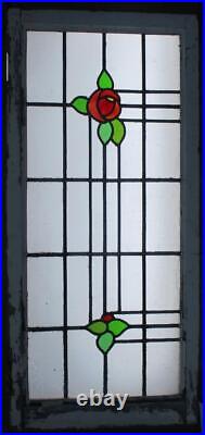 LARGE OLD ENGLISH LEADED STAINED GLASS WINDOW ABSTRACT ROSE 20 1/2 x 44 1/4 LARGE OLD ENGLISH LEADED STAINED GLASS WINDOW ABSTRACT ROSE 20 1/2 x 44 1/4