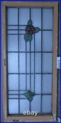 LARGE OLD ENGLISH LEADED STAINED GLASS WINDOW ABSTRACT ROSE 20 1/2 x 44 1/4 LARGE OLD ENGLISH LEADED STAINED GLASS WINDOW ABSTRACT ROSE 20 1/2 x 44 1/4