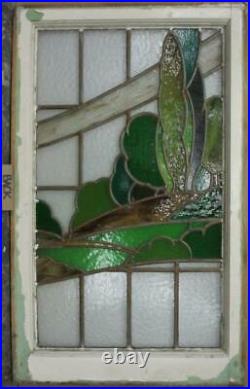 LARGE OLD ENGLISH LEADED STAINED GLASS WINDOW Awesome Landscape 21.5 x 35.5