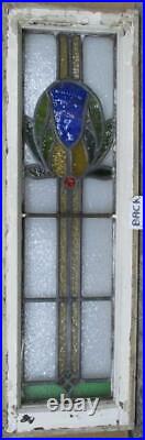 LARGE OLD ENGLISH LEADED STAINED GLASS WINDOW Beautiful Floral 12.25 x 38