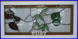 LARGE OLD ENGLISH LEADED STAINED GLASS WINDOW Beautiful Floral 19 x 38.75