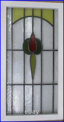 LARGE OLD ENGLISH LEADED STAINED GLASS WINDOW Cute Abstract 16.5 x 30.75