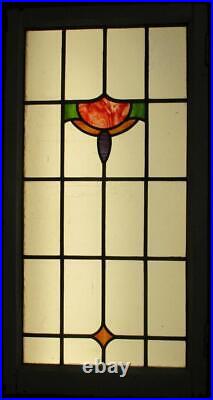LARGE OLD ENGLISH LEADED STAINED GLASS WINDOW Cute Abstract 20 x 38.5