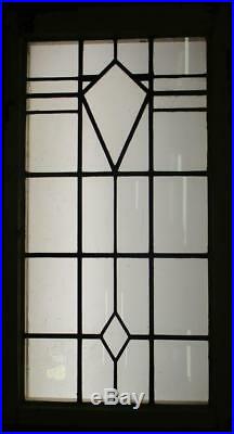 LARGE OLD ENGLISH LEADED STAINED GLASS WINDOW Cute Diamonds 20 x 36.75