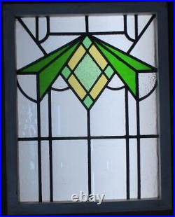 LARGE OLD ENGLISH LEADED STAINED GLASS WINDOW GEOMETRIC DIAMOND 28 x 22