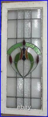 LARGE OLD ENGLISH LEADED STAINED GLASS WINDOW Gorgeous Abstract 17.75 x 43
