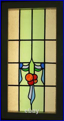 LARGE OLD ENGLISH LEADED STAINED GLASS WINDOW Gorgeous Swag & Drop 16.25 x 31