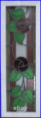 LARGE OLD ENGLISH LEADED STAINED GLASS WINDOW Pretty Floral 12.25 x 35.25 LARGE OLD ENGLISH LEADED STAINED GLASS WINDOW Pretty Floral 12.25 x 35.25