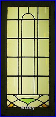 LARGE OLD ENGLISH LEADED STAINED GLASS WINDOW Pretty Geometric 19.5 x 40.5
