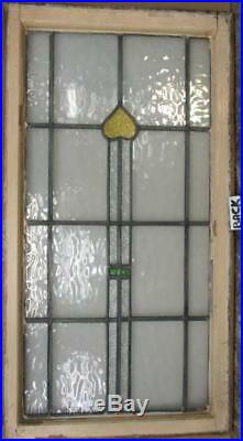 LARGE OLD ENGLISH LEADED STAINED GLASS WINDOW Simple Geometric 20.5 x 38