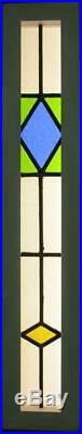 LARGE OLD ENGLISH LEADED STAINED GLASS WINDOW Skinny Geometric 7.75 x 40