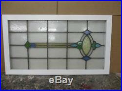 LARGE OLD ENGLISH LEADED STAINED GLASS WINDOW Wonderful Abstract 22 x 39