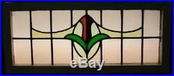 LARGE OLD ENGLISH LEADED STAINED GLASS WINDOW Wonderful Floral 36 x 15.75