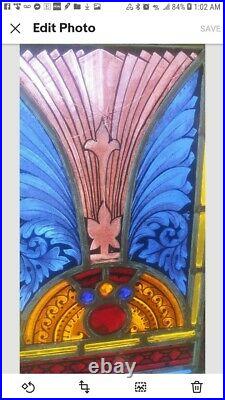 Large 1800's Auth. Antique Stained Glass Panel/Window From an Old Victorian