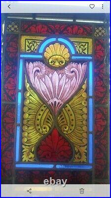 Large 1800's Auth. Antique Stained Glass Panel/Window From an Old Victorian