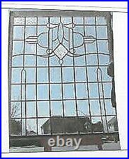 Large 43 x 53 ANTIQUE ART DECO Leaded Stained Glass Window FABULOUS