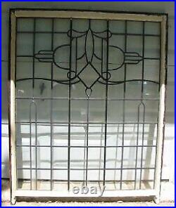 Large 43 x 53 ANTIQUE ART DECO Leaded Stained Glass Window FABULOUS