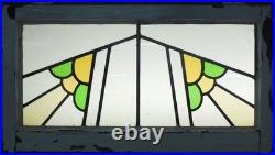 Large Abstract Transom Old English Leaded Stained Glass Window 29.75 X 16.5