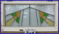 Large Abstract Transom Old English Leaded Stained Glass Window 29.75 X 16.5