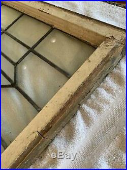 Large Antique ARCHITECTURAL SALVAGE LEADED STAINED GLASS WINDOW 19 X 36