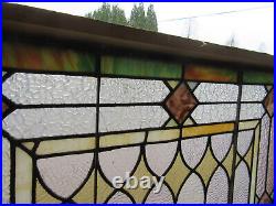 Large Antique Stained Glass Landing Window 38.75 X 62.5 Salvage