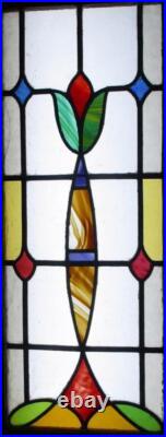 Large Beautiful Abstract Old English Leaded Stained Glass Window 15 X 34.25