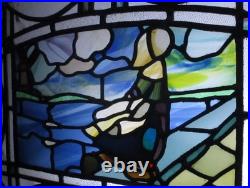Large Beautiful Scene Old English Leaded Stained Glass Window 29.25 X 22.75