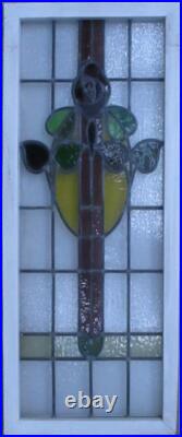 Large Macintosh Rose Old English Leaded Stained Glass Window 17 X 41.5