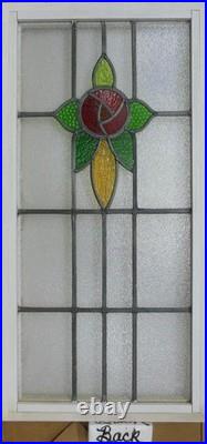 Large Mackintosh Rose Old English Leaded Stained Glass Window 17 X 33.75