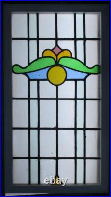 Large Old English Leaded Stained Glass Window Pretty Abstract 20 X 36