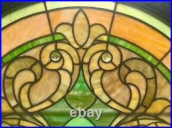 Large Pair of Antique Stained Glass Windows