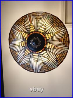 Large Size Hanging Tiffany Style Lamps. Leaded Glass. 22-in Diameter. Beautiful