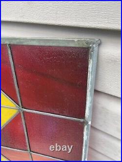 Large Stained Glass Window 4ft Tall 2 Pieces Read Description
