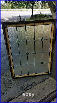 Large Stained Leaded Glass Window, 32 By 42, From A Historic Tavern In Pa