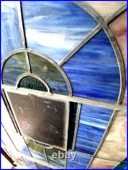 Large Vintage Leaded Stained Glass Church Window (5'1 By 3 Feet)
