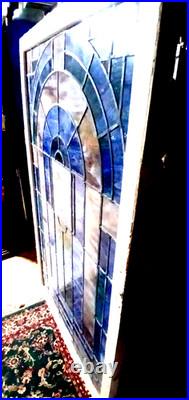 Large Vintage Leaded Stained Glass Church Window (5'1 By 3 Feet)
