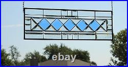Large stained glass transom, window hanging, sidelight, 30x10.25- 76X26cm -USA