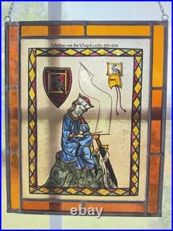 Leaded Glass Window Art Bernhardt- Stained Glass Walther Von Der Vogelweide