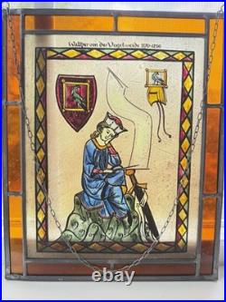 Leaded Glass Window Art Bernhardt- Stained Glass Walther Von Der Vogelweide