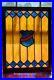 Leaded_Slag_Stained_Glass_26x20_Wood_Frame_Shield_Crest_Badge_Amber_Blue_01_nc