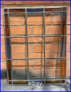 Leaded Window With Clear Glass And Stained Glass Border