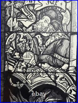 Leaded glass window Drawing by Fritz Blümel