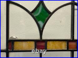 Lot of 2 Antique Oak Leaded Glass Cabinet Doors Stained Glass Windows