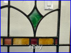 Lot of 2 Antique Oak Leaded Glass Cabinet Doors Stained Glass Windows